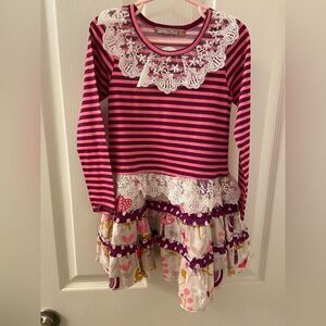 Jelly the Pug Lila Orchard Knit Dress Orchard Tree Collection Size 4 NWT